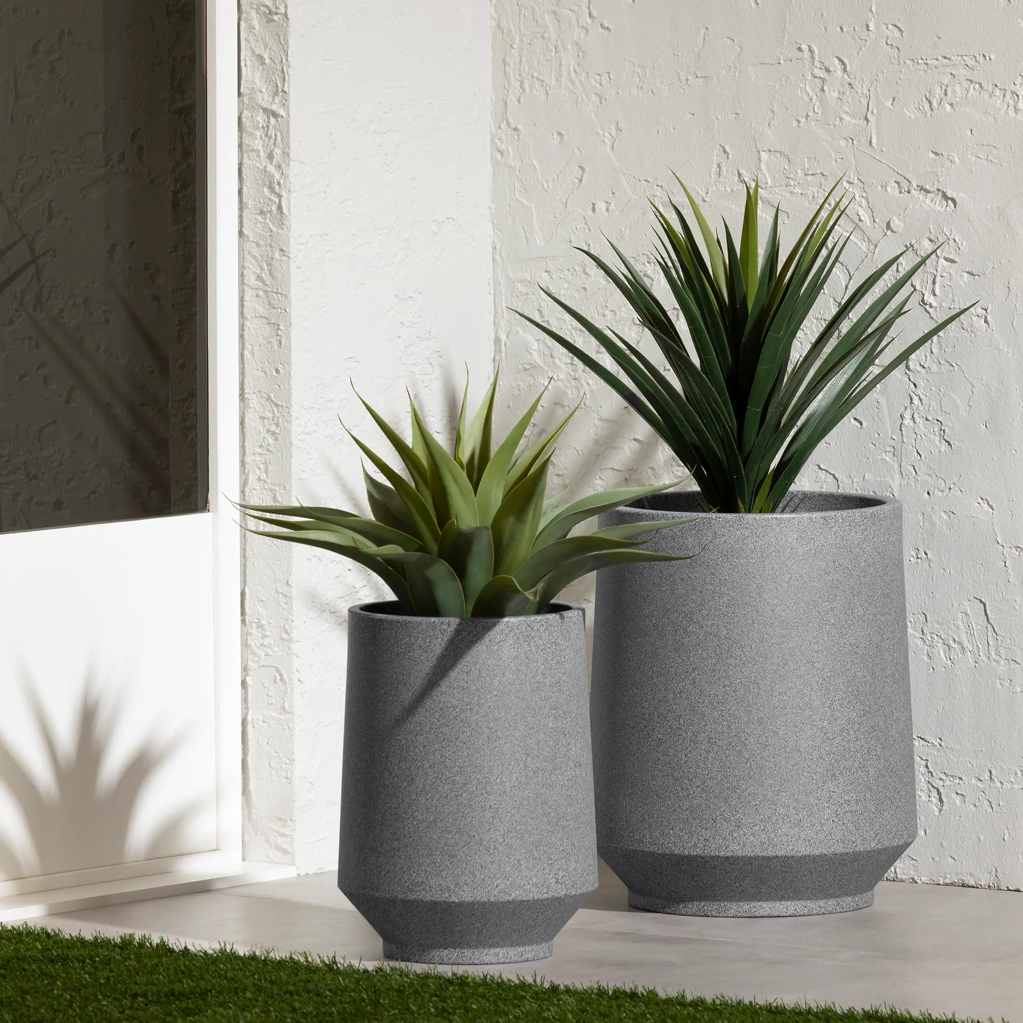 15016 Dalya Mottled Gray Planters, Set of 2 - South Shore-2