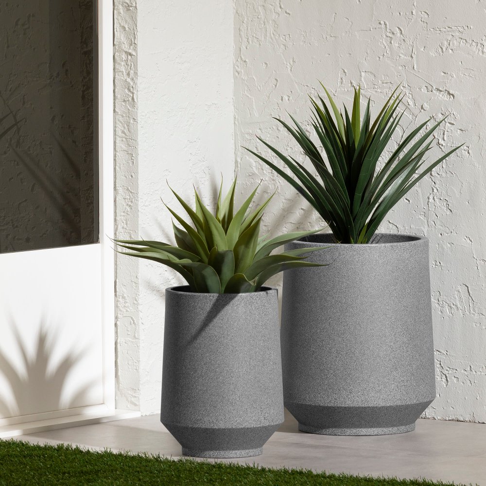 Dalya Mottled Gray Planters Set of 2 - South Shore