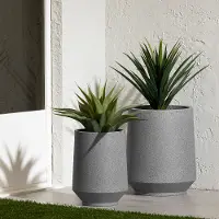 15016 Dalya Mottled Gray Planters, Set of 2 - South Shore
