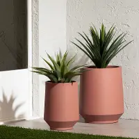 15018 Dalya Burnt Orange Planters, Set of 2 - South Shore