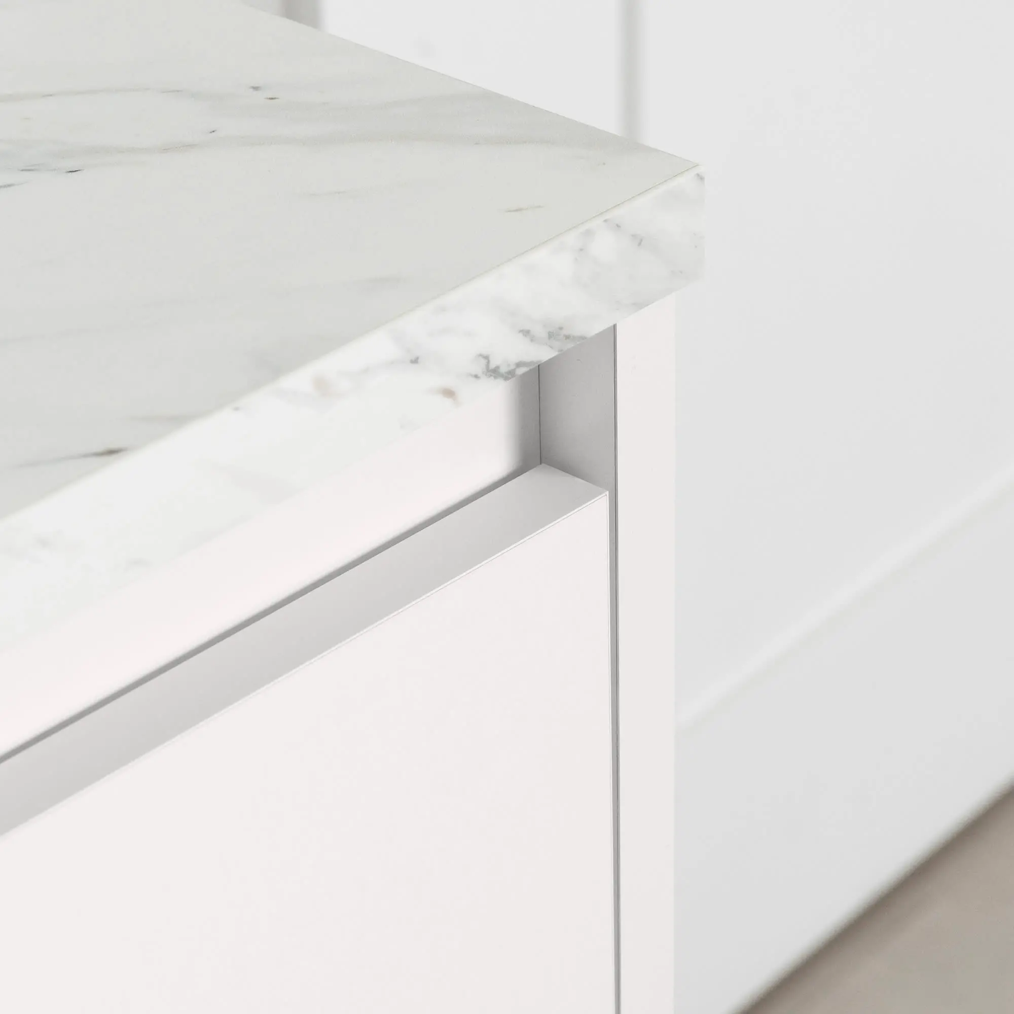 15124 Myro White Marble and White Pantry Cabinet - South Shore-8
