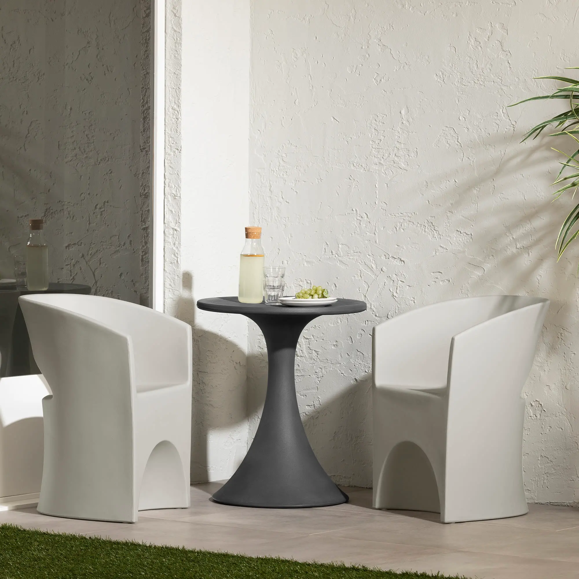 15242 Dalya 3-Piece Gray Outdoor Bistro Set-2