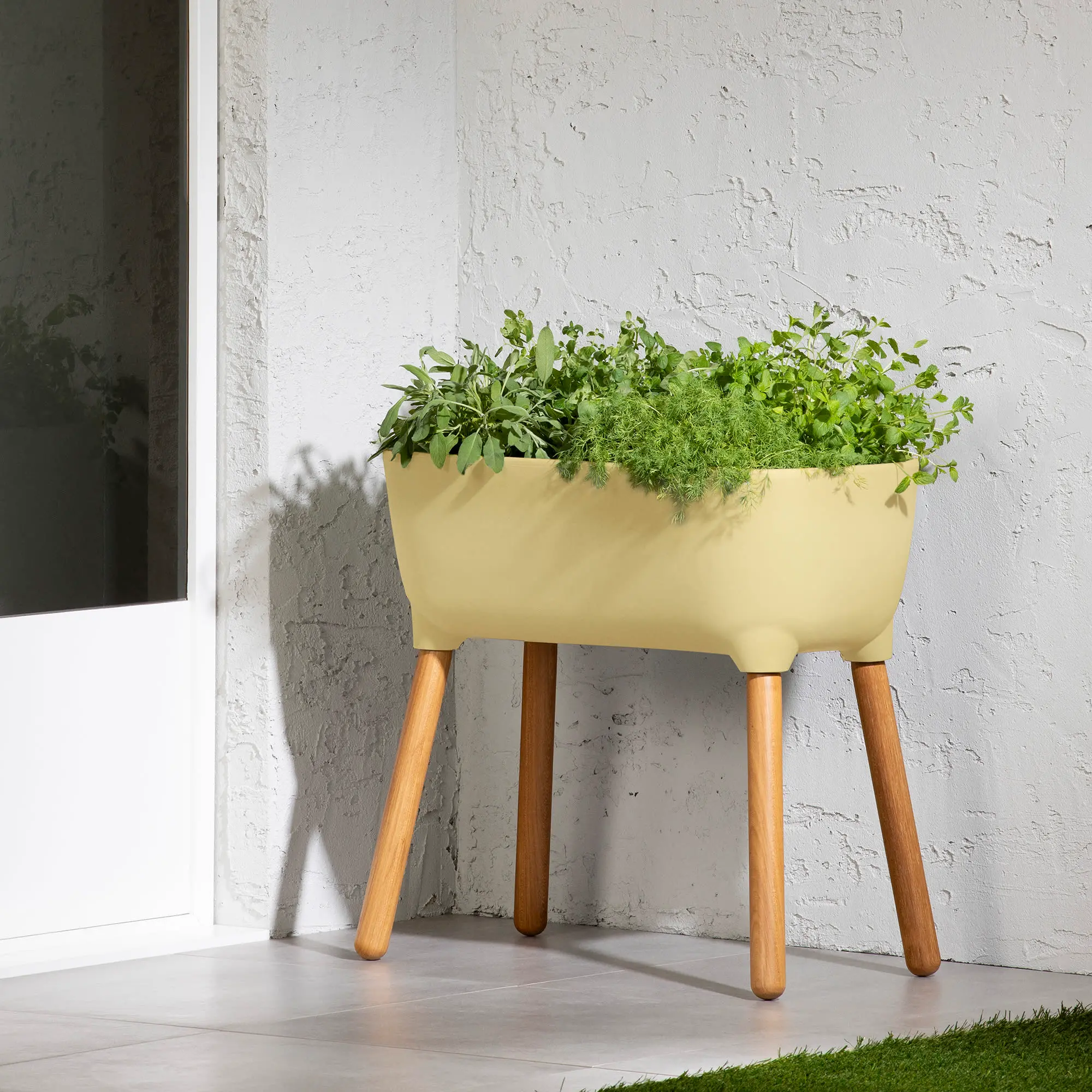 15327 Dalya Light Yellow Raised Planter - South Shore-2