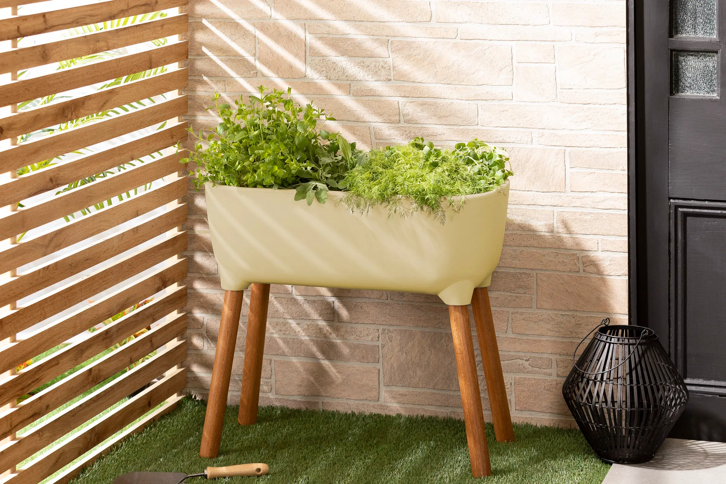 15327 Dalya Light Yellow Raised Planter - South Shore-5