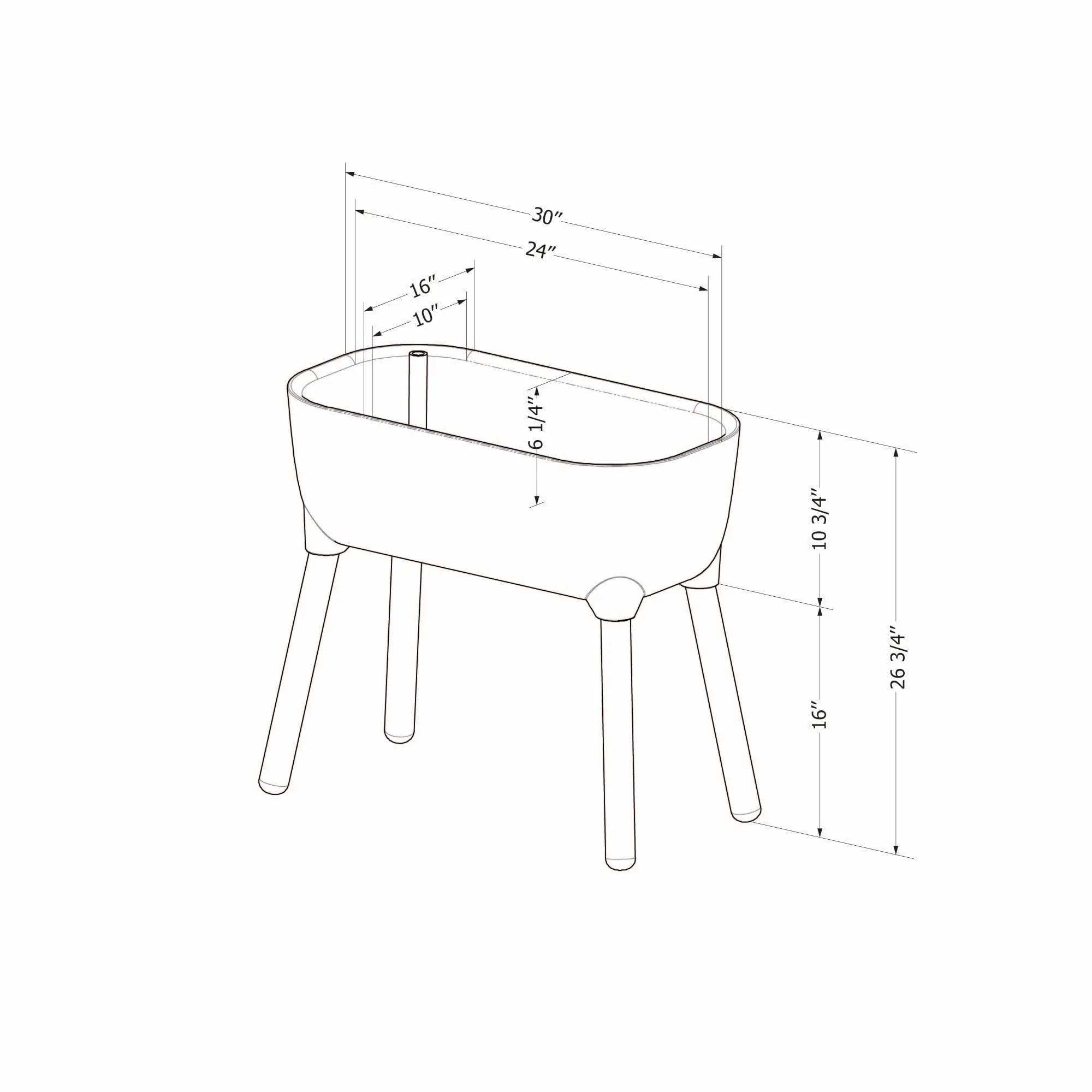 15327 Dalya Light Yellow Raised Planter - South Shore-6
