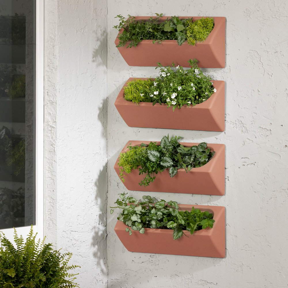 Dalya Burnt Orange Wall Planters Set of 4