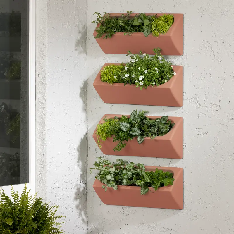 Dalya Burnt Orange Wall Planters, Set of 4