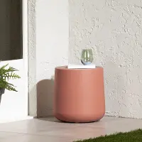 15339 Dalya Burnt Orange Round Outdoor Side Table - South Shore