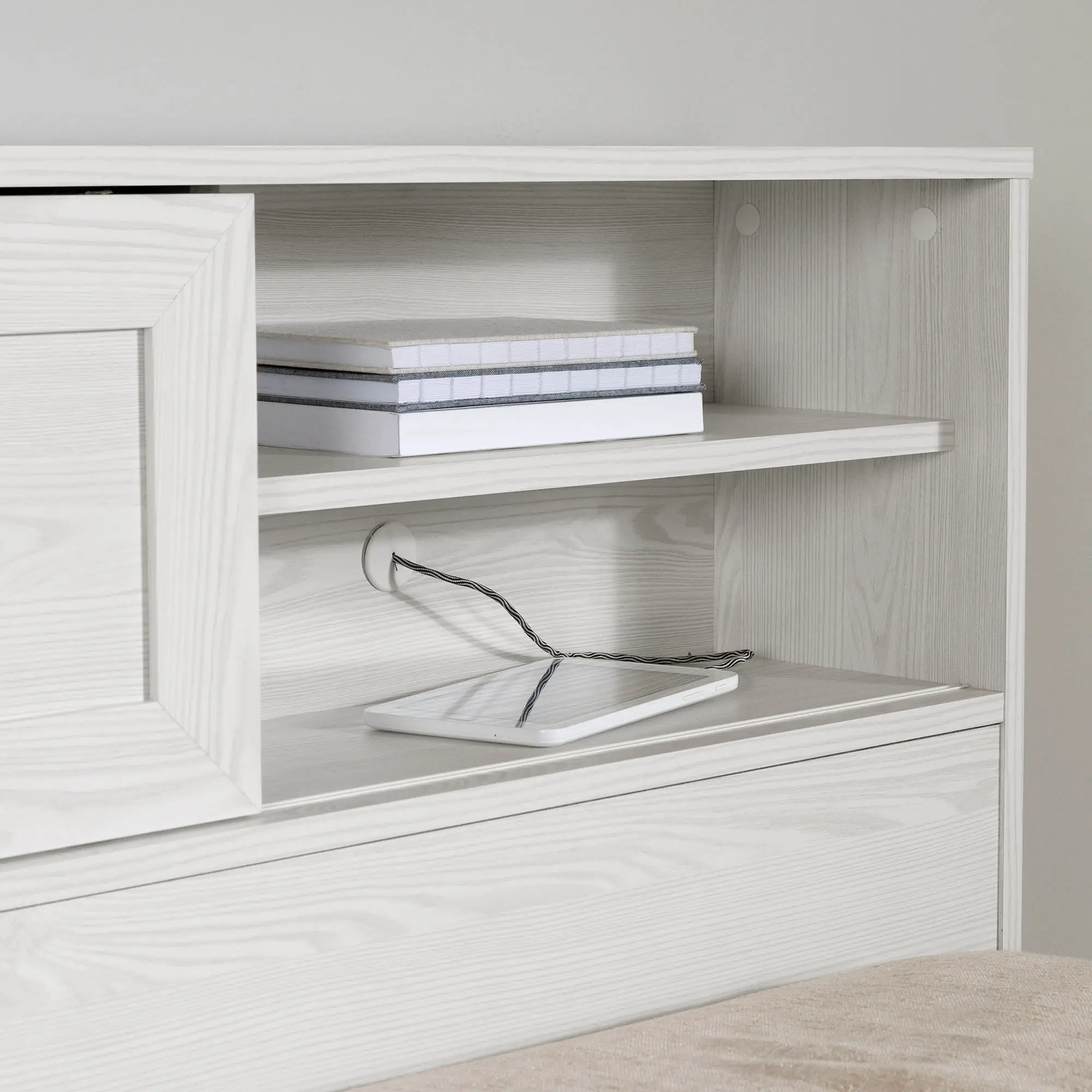 15433 Hazen White Twin Bookcase Headboard - South Shore-6