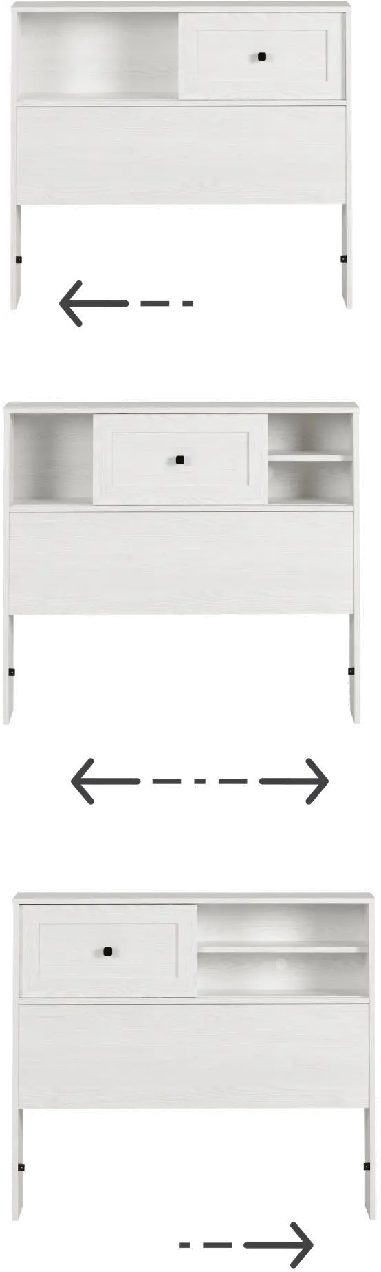 15433 Hazen White Twin Bookcase Headboard - South Shore-8