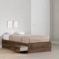 15442 Yodi Walnut Twin Storage Bed - South Shore