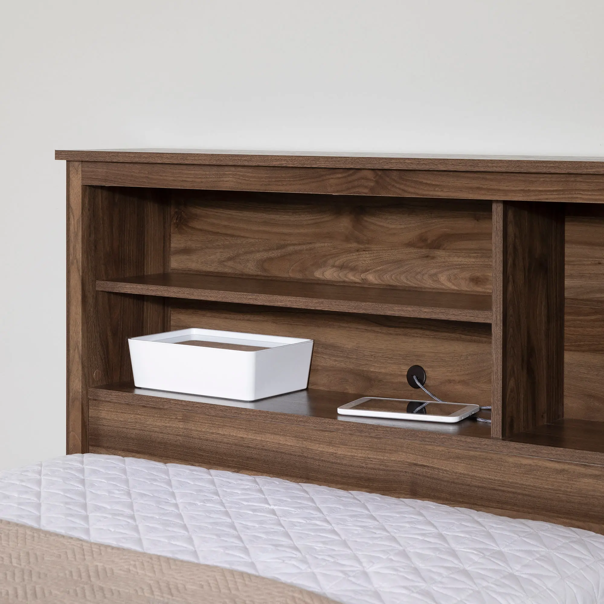 15443 Yodi Walnut Twin Storage Headboard - South Shore-6