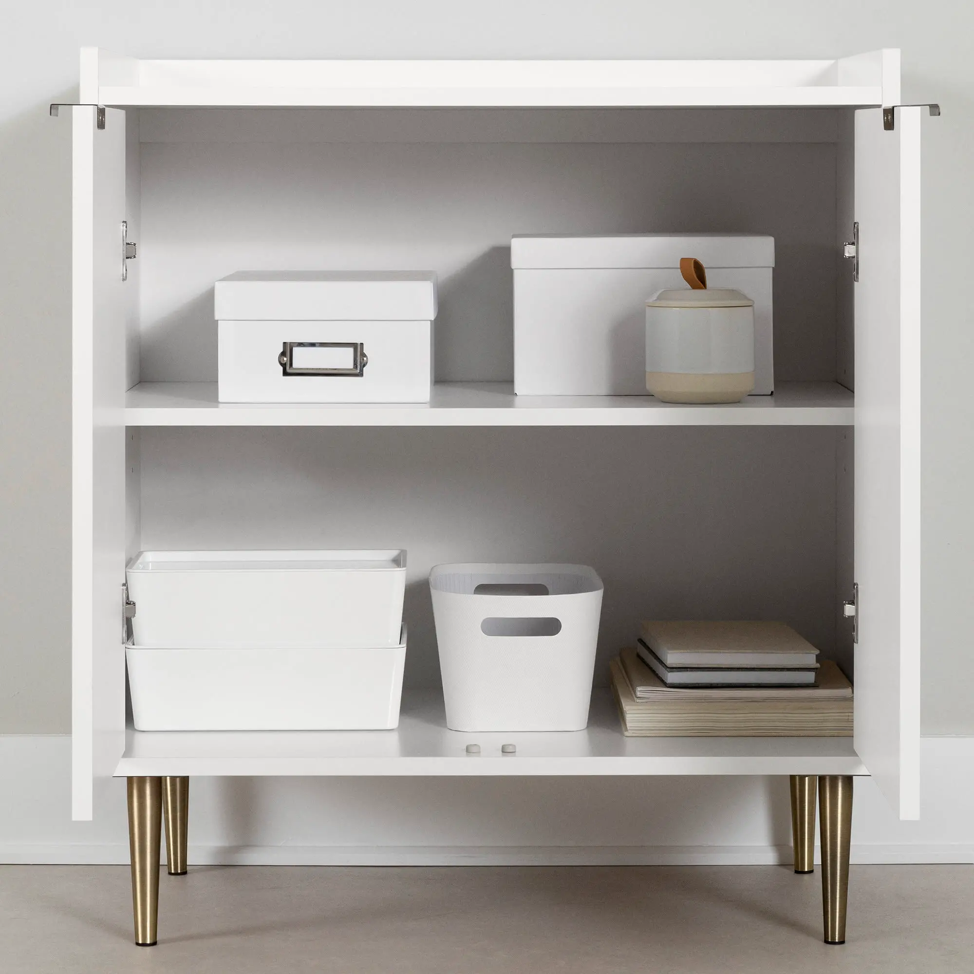 15482 Maliza White and Gold Storage Cabinet-3