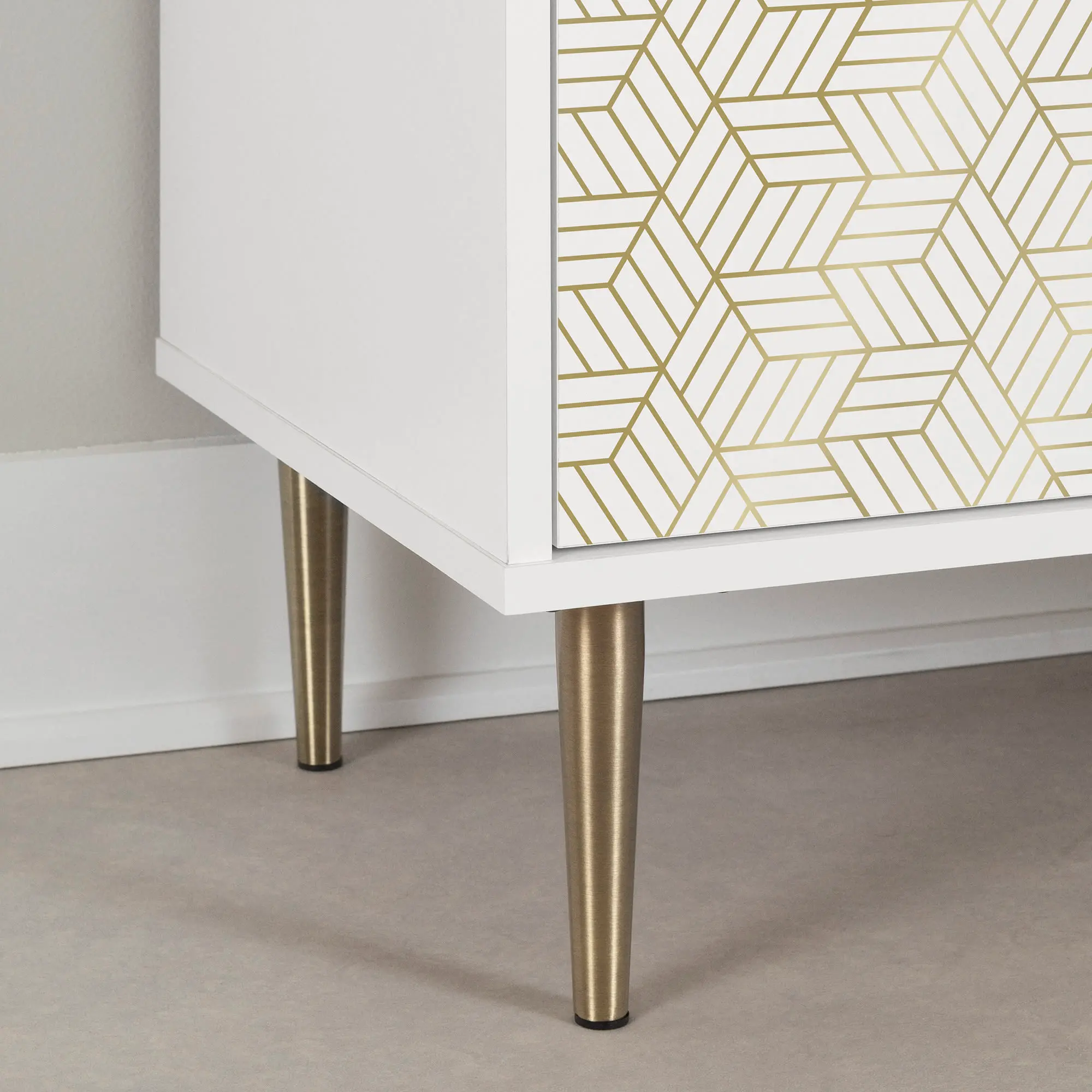 15482 Maliza White and Gold Storage Cabinet-9