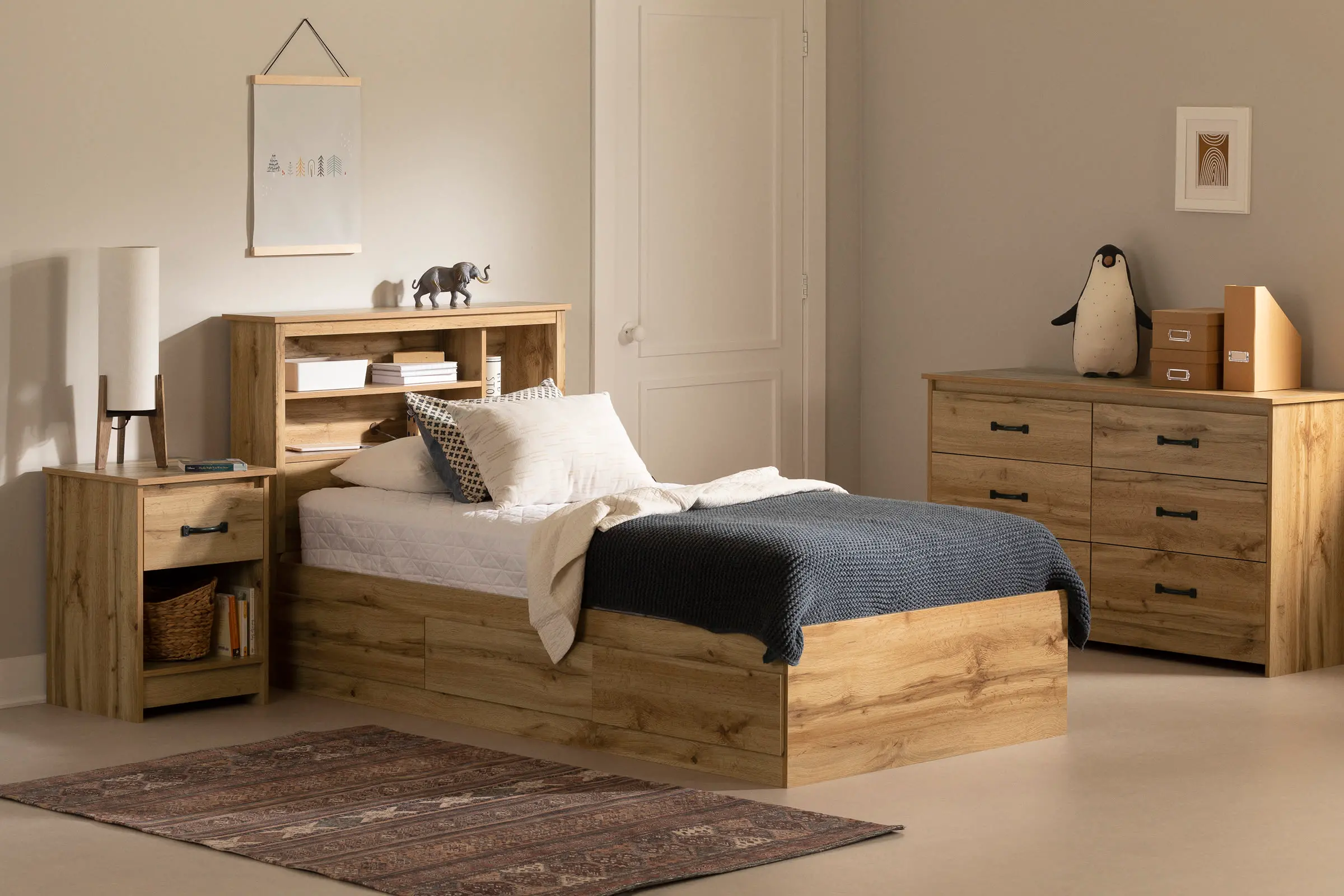 15485 Tassio Oak Twin Storage Bed with Headboard - South Shore-3