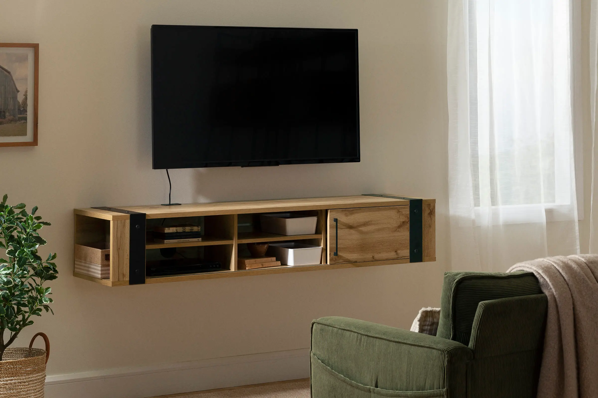 15528 Munich Oak 68  Hanging TV Stand - South Shore-3