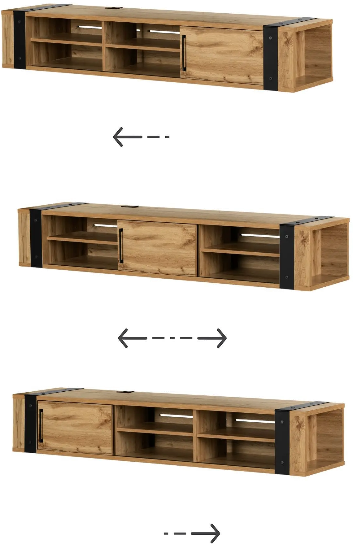 15528 Munich Oak 68  Hanging TV Stand - South Shore-5
