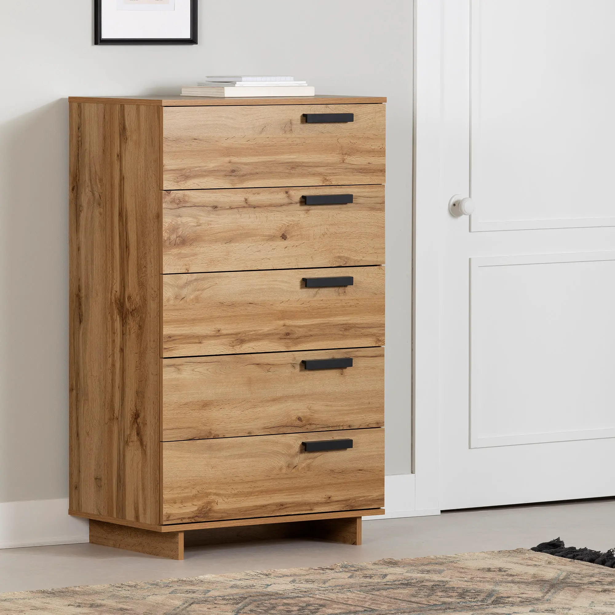 15643 Cavalleri Oak 5-Drawer Chest - South Shore-2