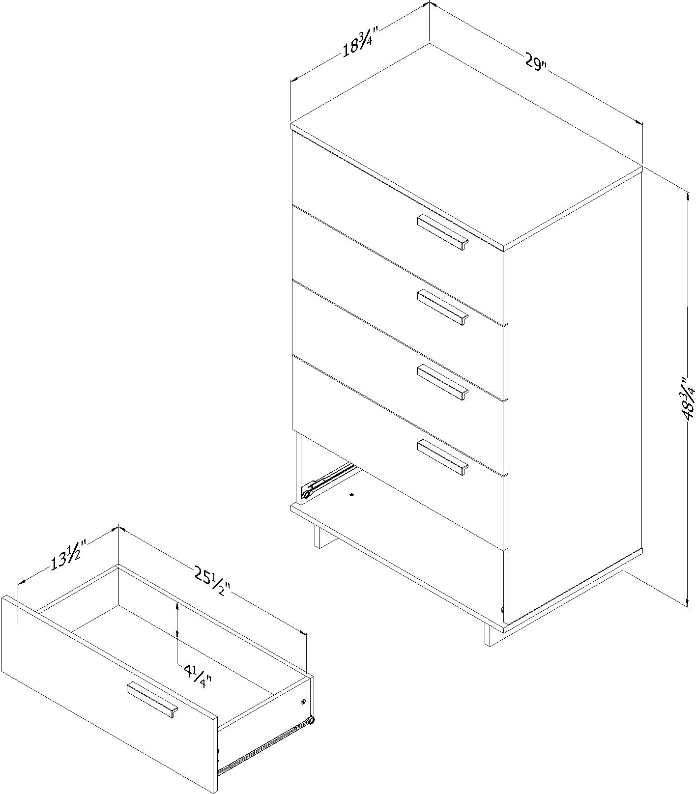 15643 Cavalleri Oak 5-Drawer Chest - South Shore-4