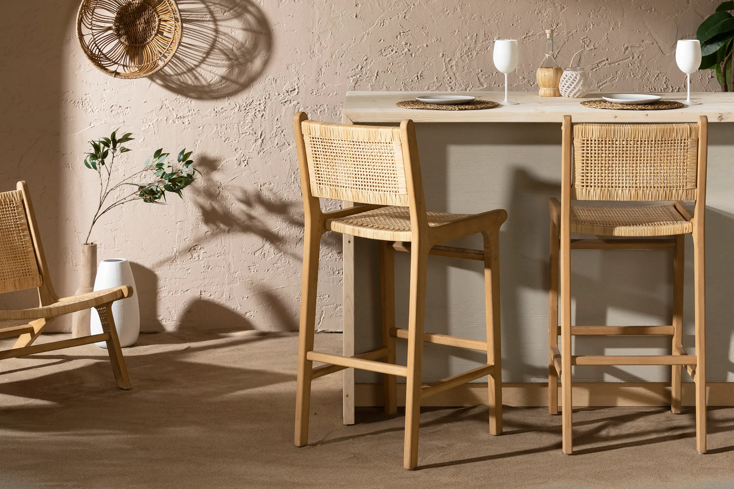 15745 Agave Rattan Bar Stool, Set of 2 - South Shore-4