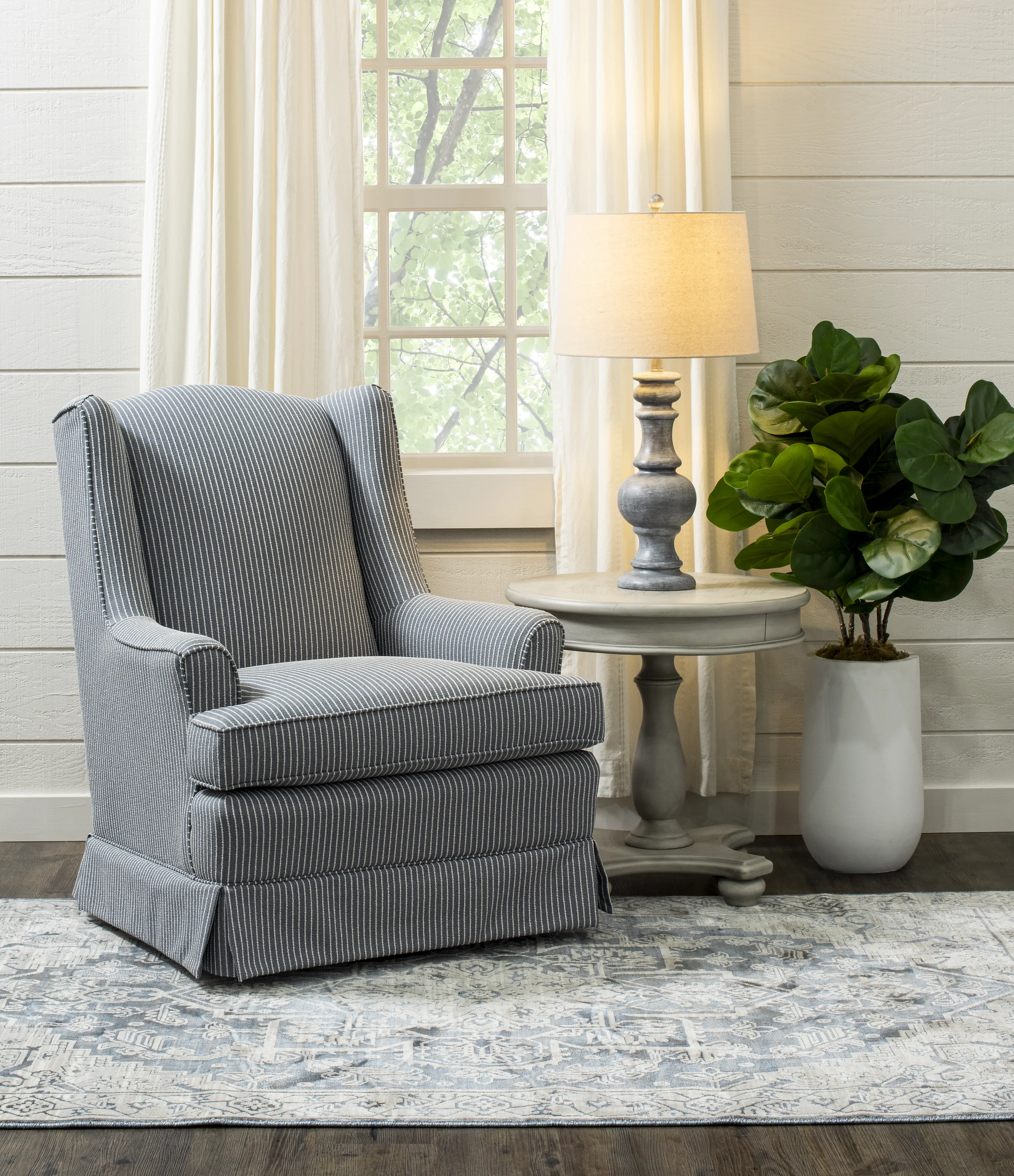 Natasha Chambray Swivel Glider-2