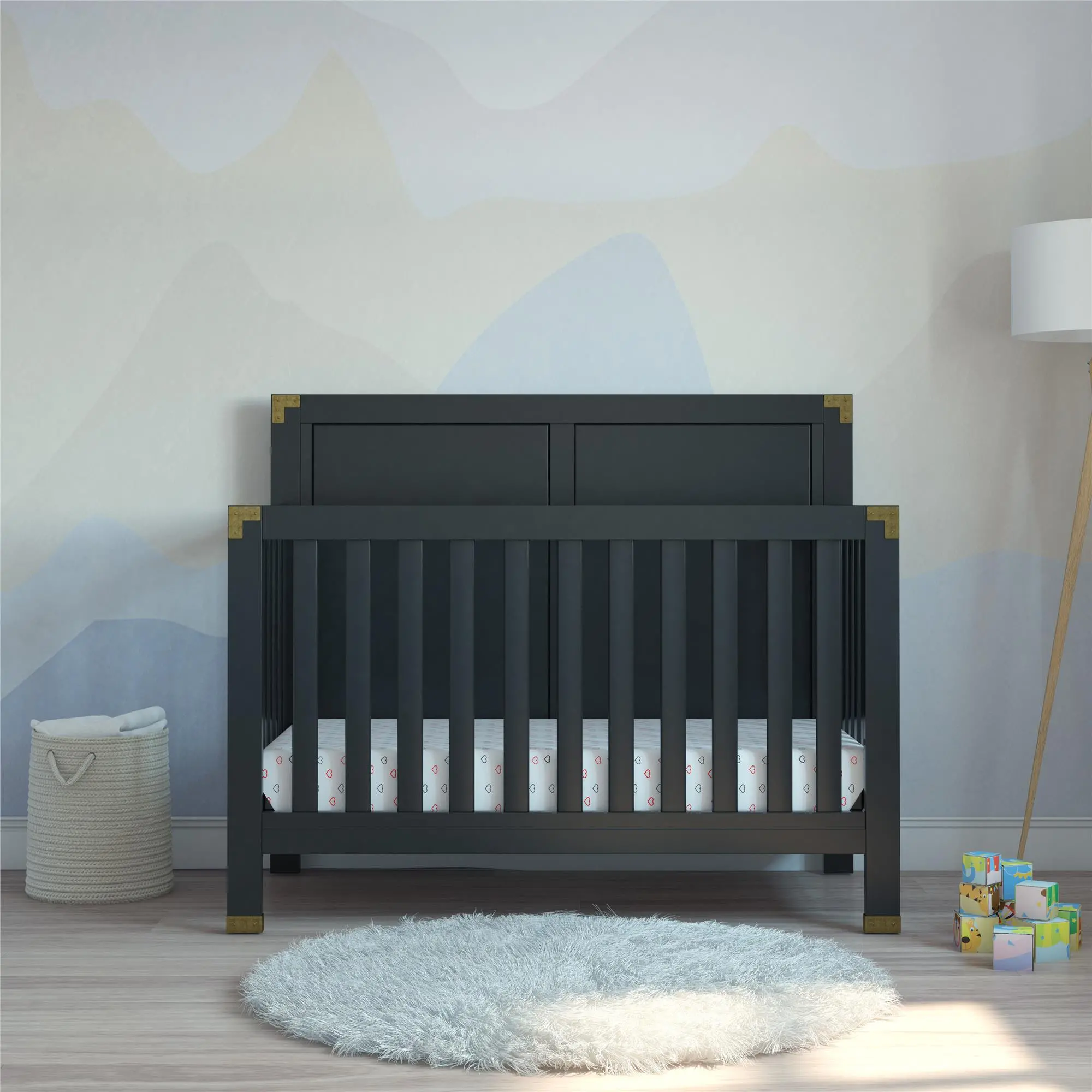 Frances Baby Relax Black 5-in-1 Convertible Crib-2