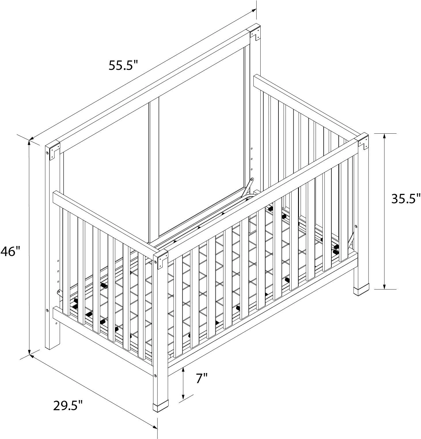 Frances Baby Relax Black 5-in-1 Convertible Crib-12