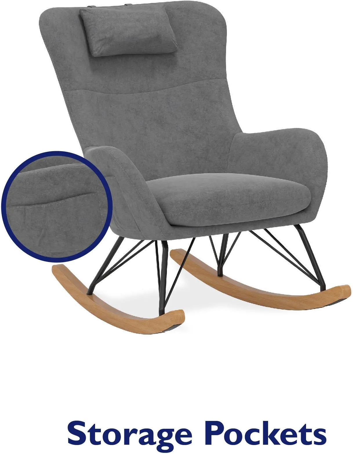 Margot Baby Relax Gray Rocker Chair-6
