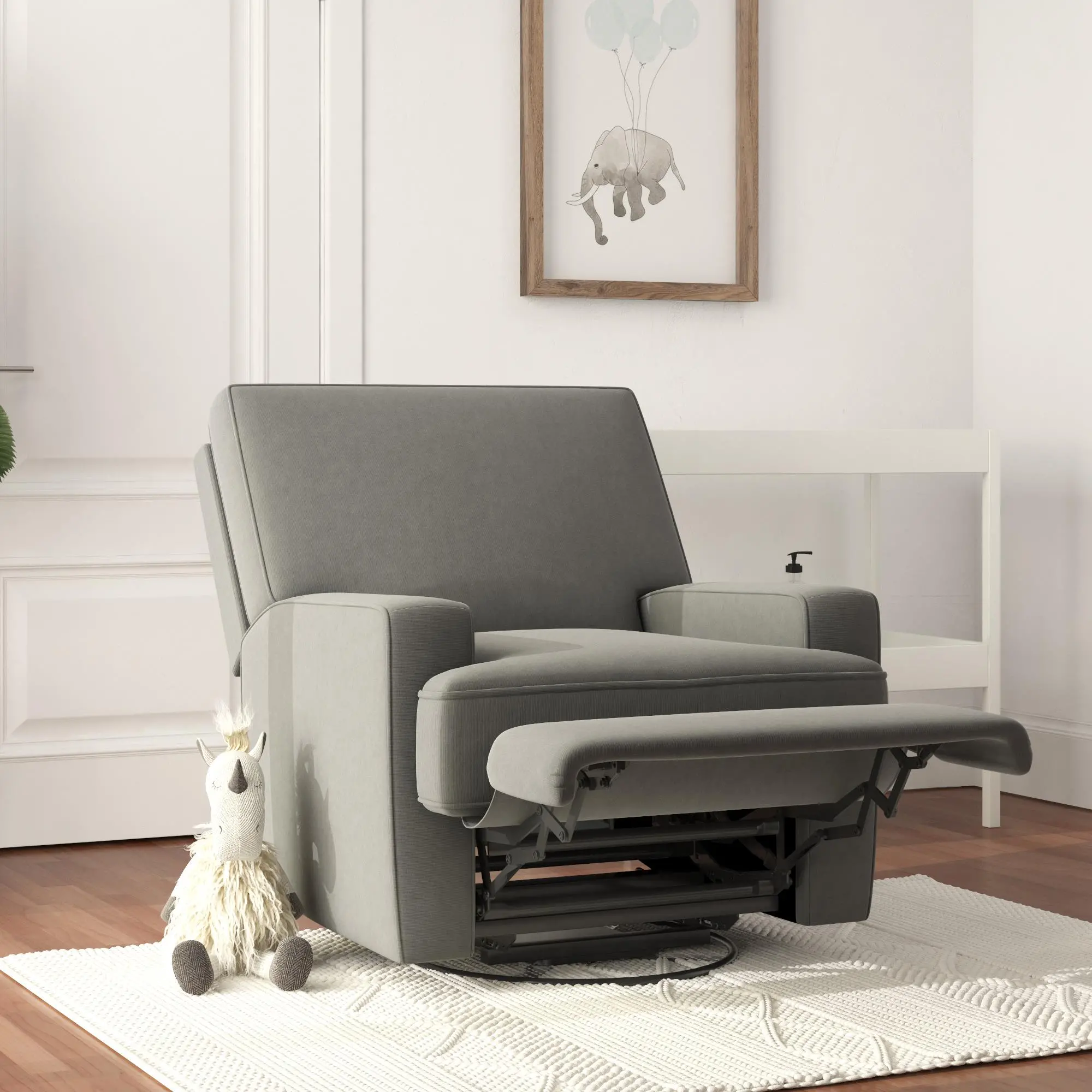 Rufus Baby Relax Dark Gray Swivel Glider Recliner Chair-3