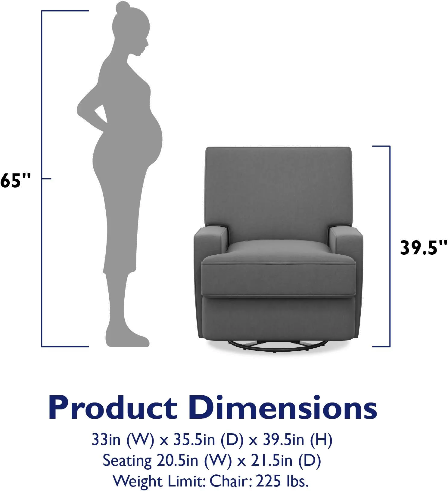 Rufus Baby Relax Dark Gray Swivel Glider Recliner Chair-9