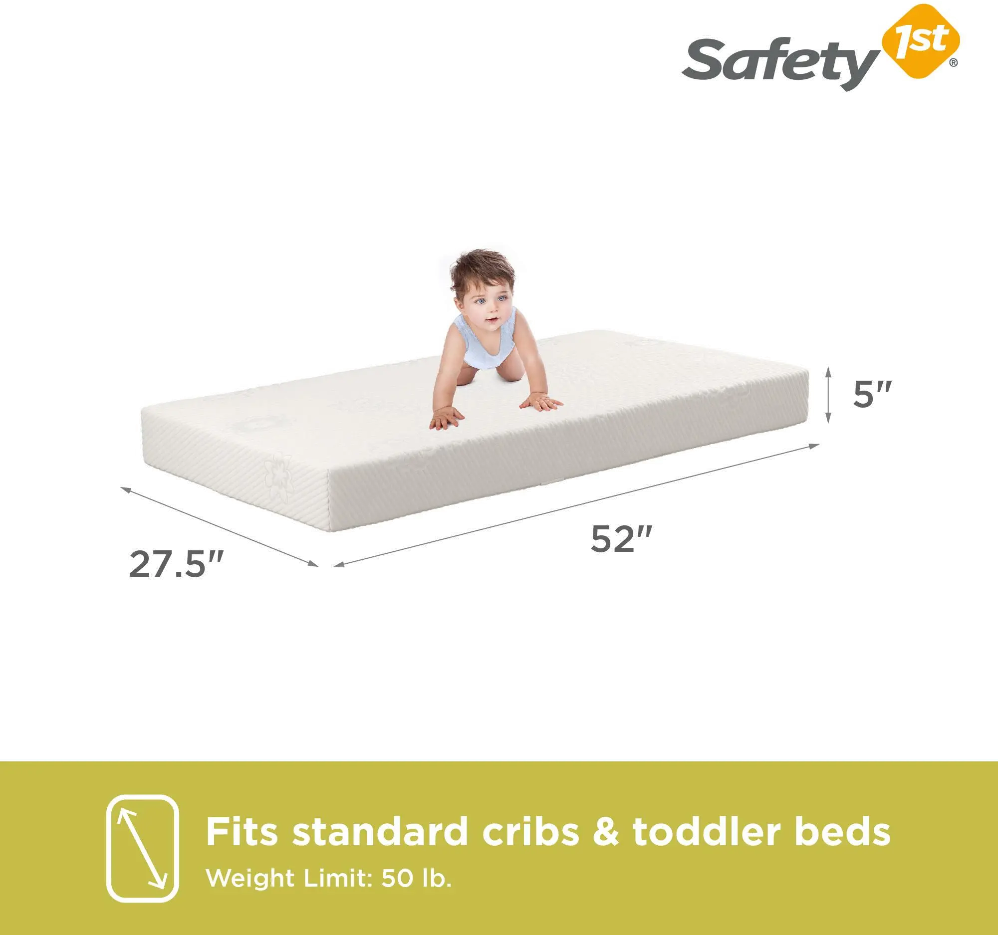 Safety 1st Supreme Firm Baby Crib & Toddler Mattress-9