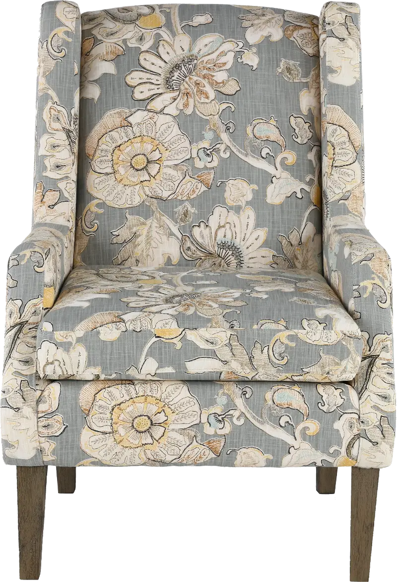 Whimsey Granite Floral Wing Chair