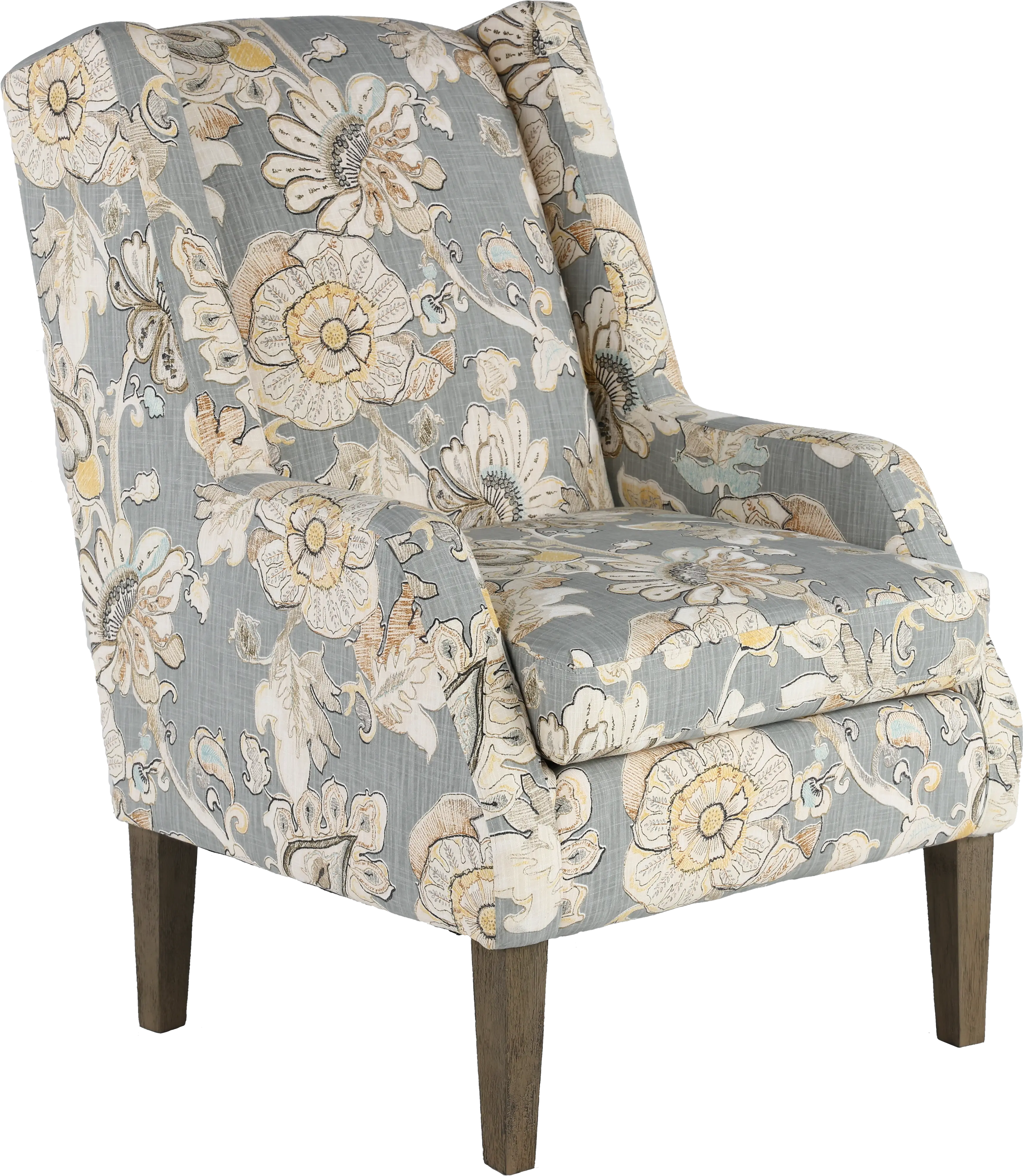 Whimsey Granite Floral Wing Chair-4