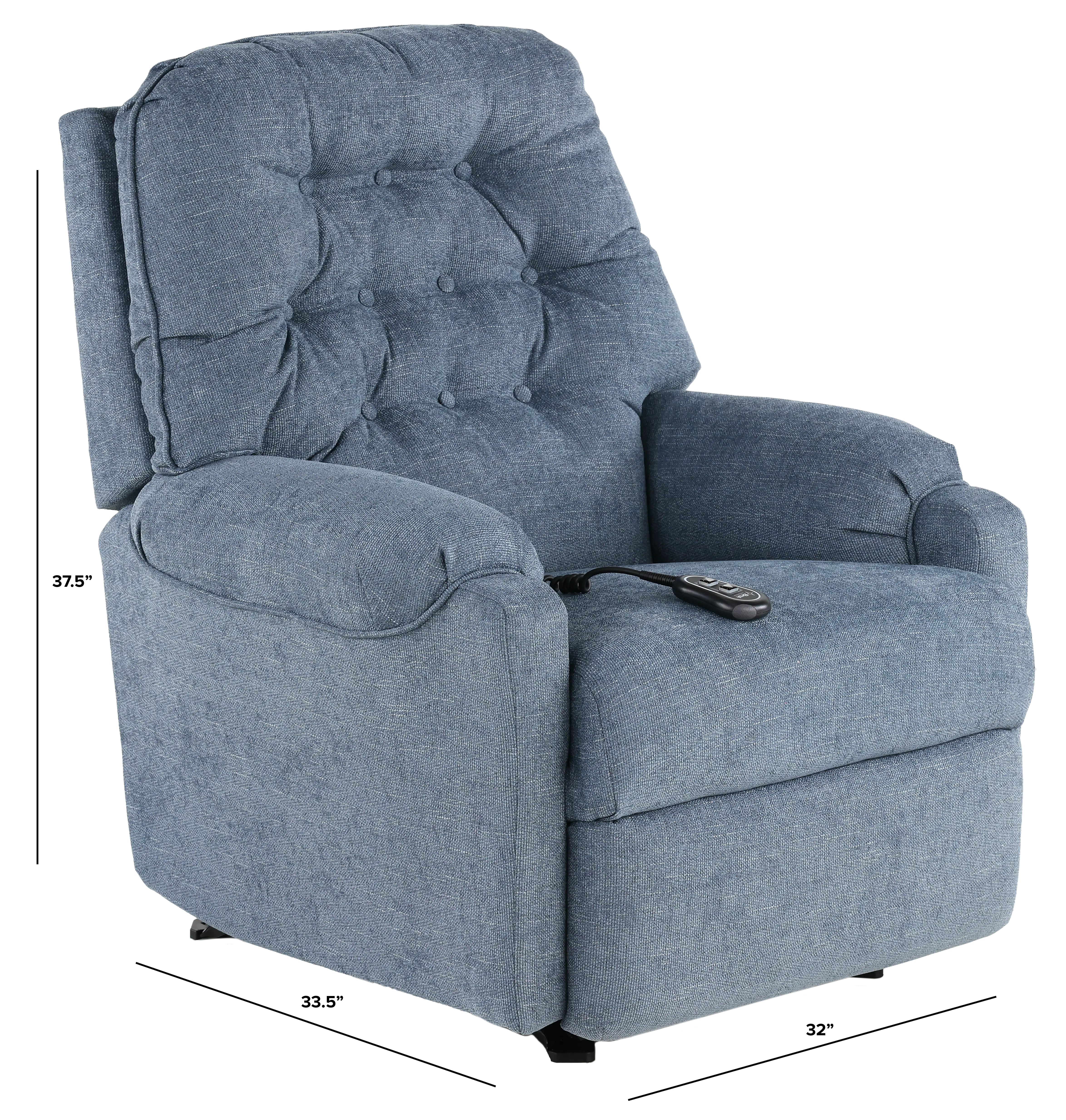 Sondra Atlantic Blue Power Recliner-2