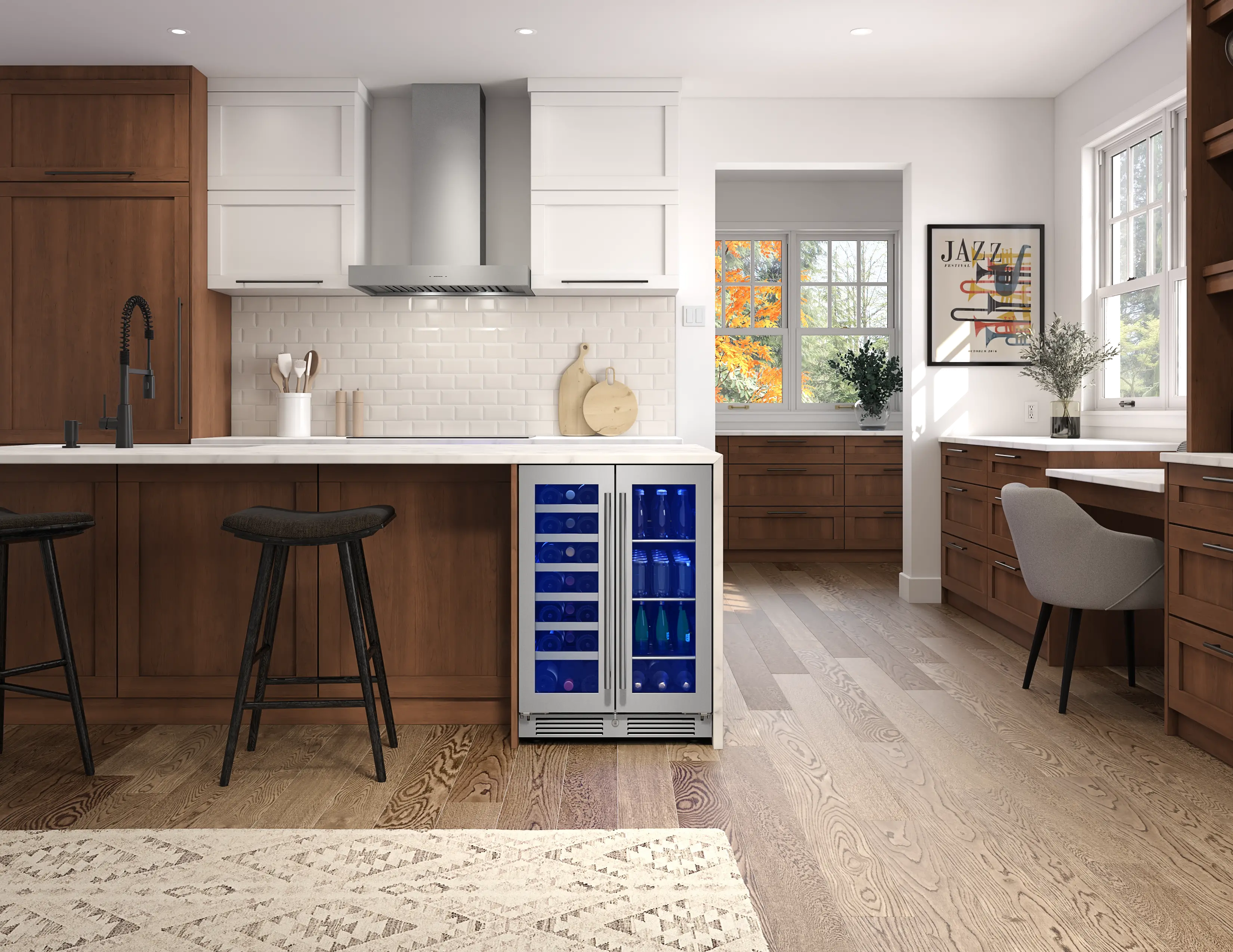 PRWB24C32CG Zephyr Presrv™ French Door Dual Zone Wine & Beverage Cooler-2