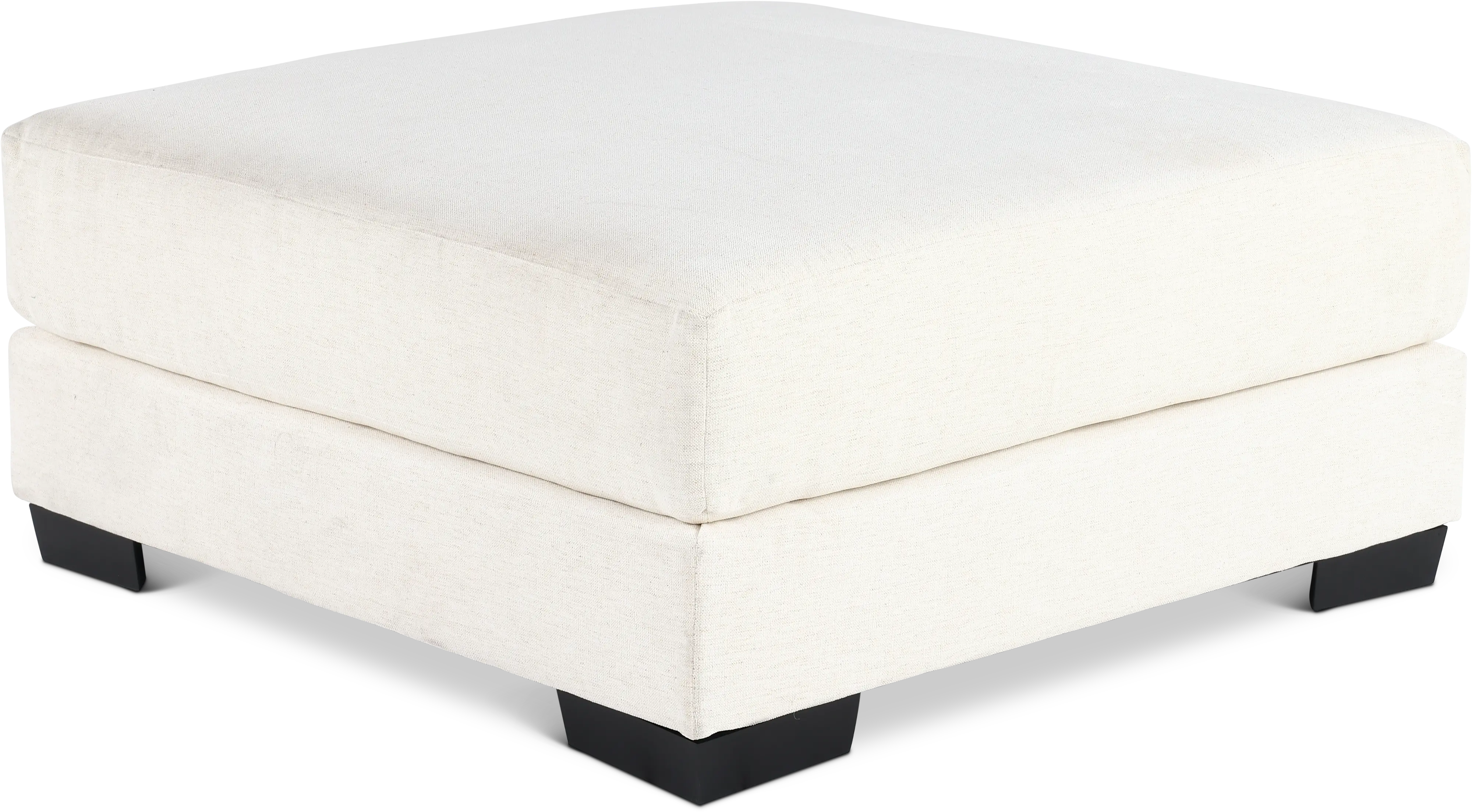 HANSEL*TRIBECA FOAM/OTT/SNOW Hansel White Ottoman with Crypton Home Fabric-1