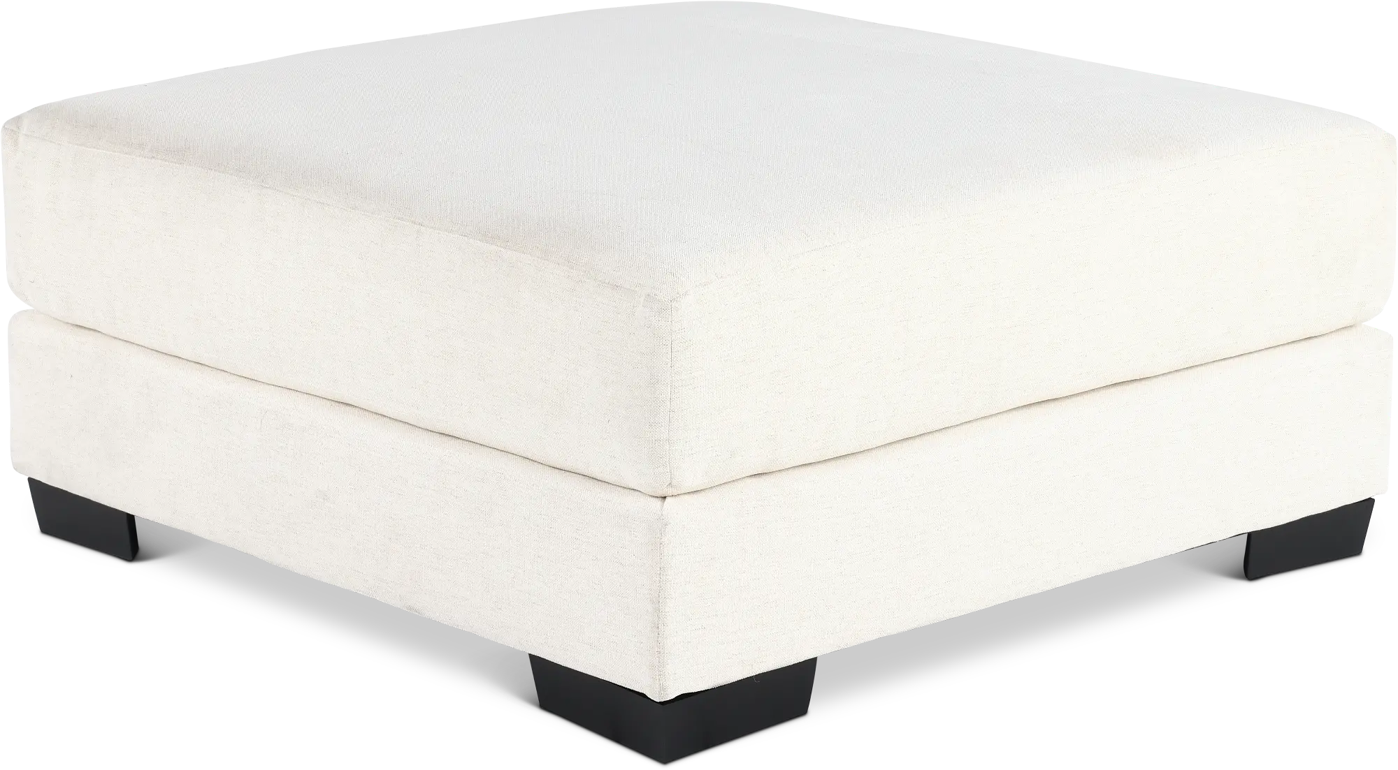 Hansel White Ottoman with Crypton Home Fabric | RC Willey