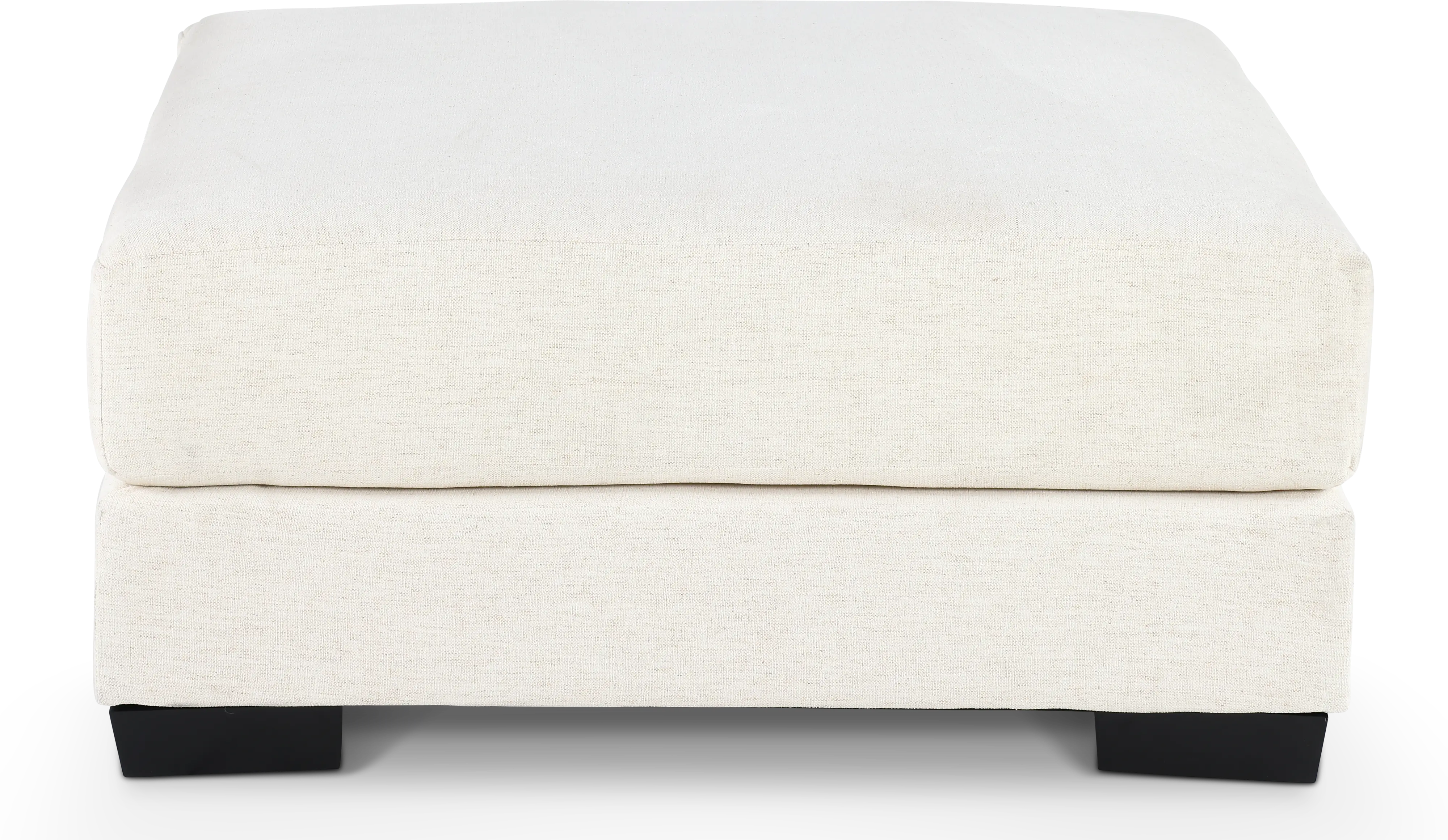 HANSEL*TRIBECA FOAM/OTT/SNOW Hansel White Ottoman with Crypton Home Fabric-2