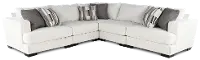 5PC HANSEL LAF/ALX2/C/RAF SNOW Hansel White 5 Piece Sectional with Crypton Home Fabric