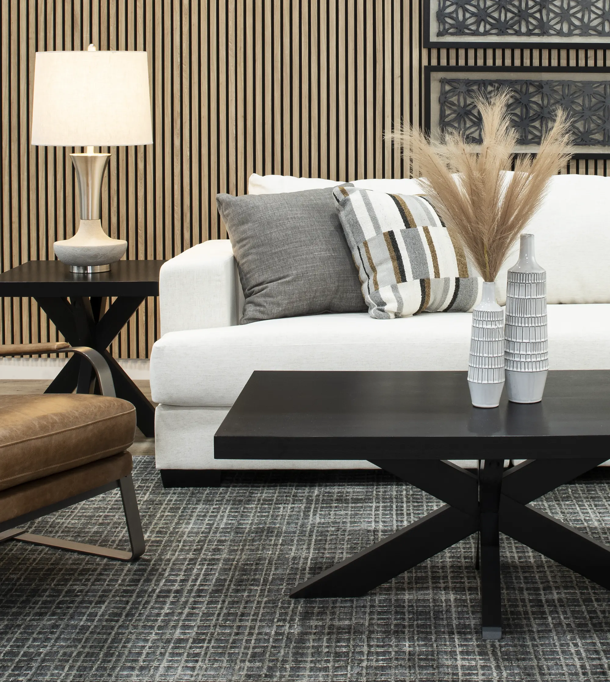 Hansel White 5 Piece Sectional with Crypton Home Fabric | RC Willey