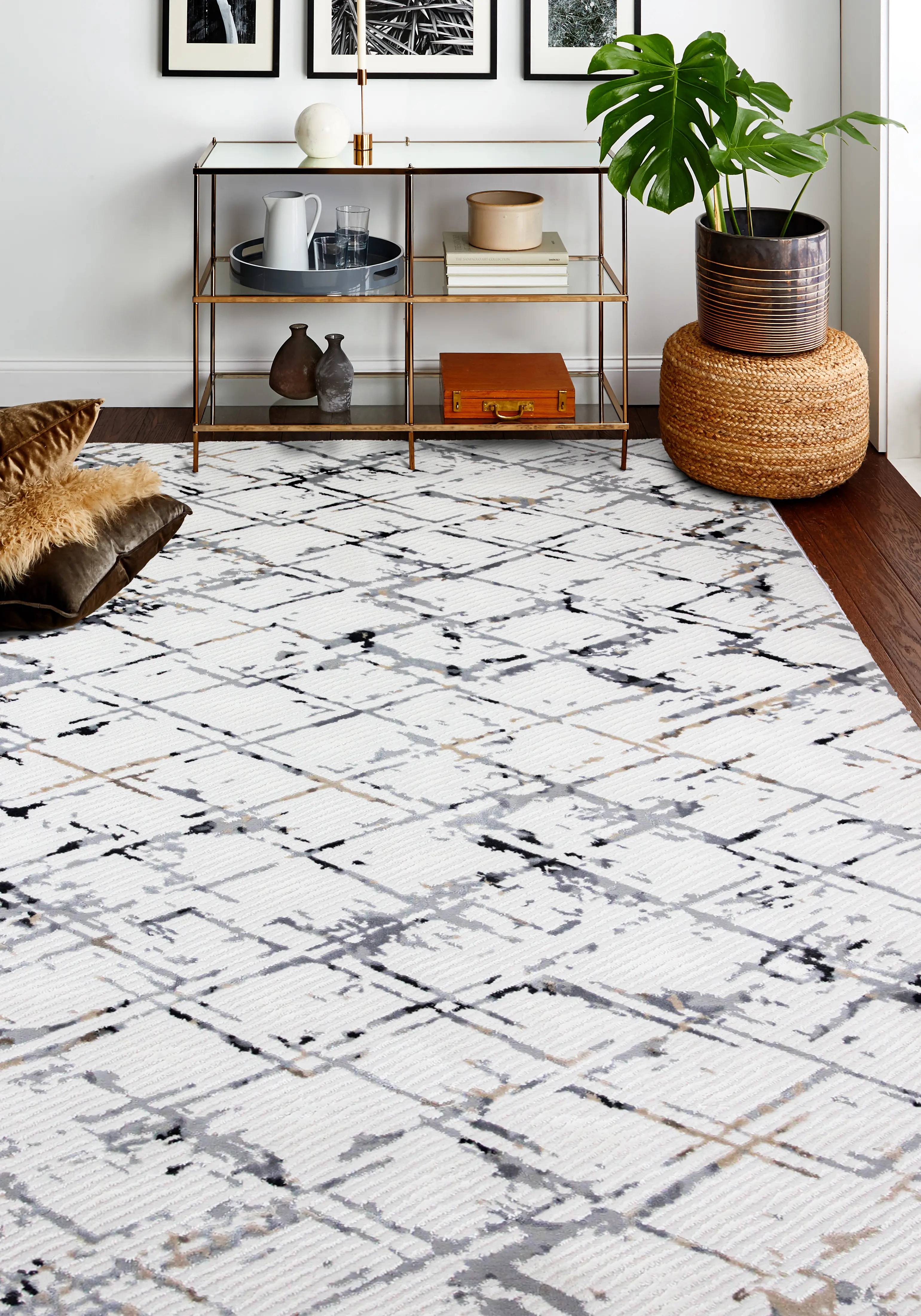 C190-IVGY-5X7.6-CA105 Ziyad 5 x 8 Carlyle White Area Rug-3