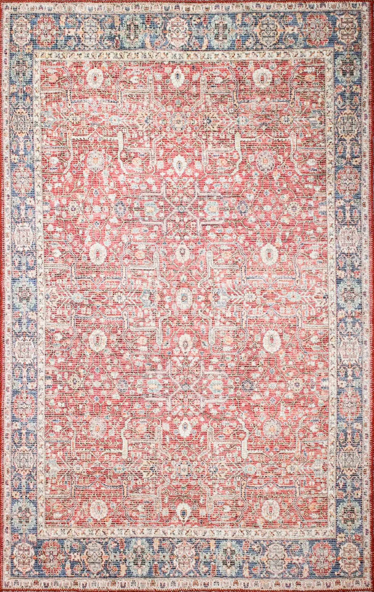 I166-RED-5X7.6-NH210 Impressions 5 x 8 Zulema Red Area Rug-1