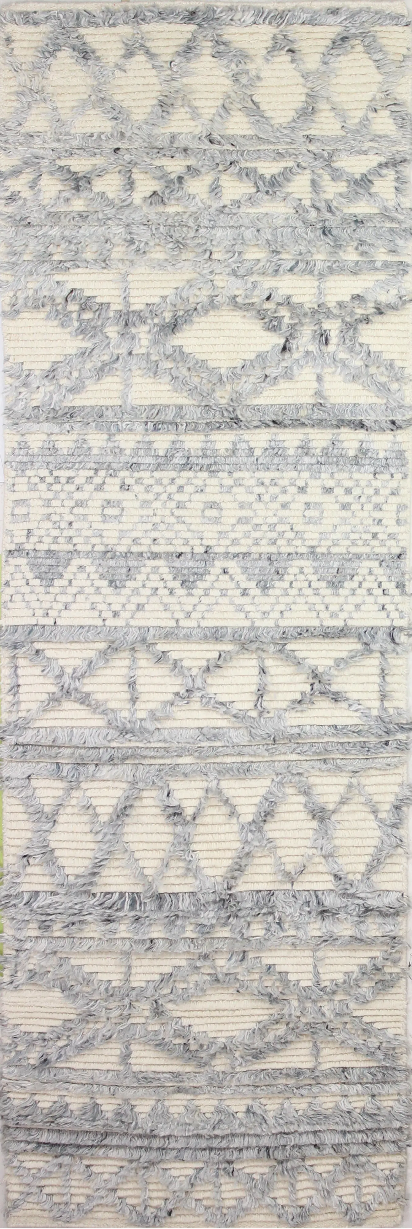 M133-IVBL-2.6X8-BN23 Janie Wool Hand Knotted Blue Runner Rug-1