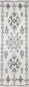 M133-IV-2.6X8-BN24 Marrakesh July Wool Hand Knotted Ivory Runner Rug