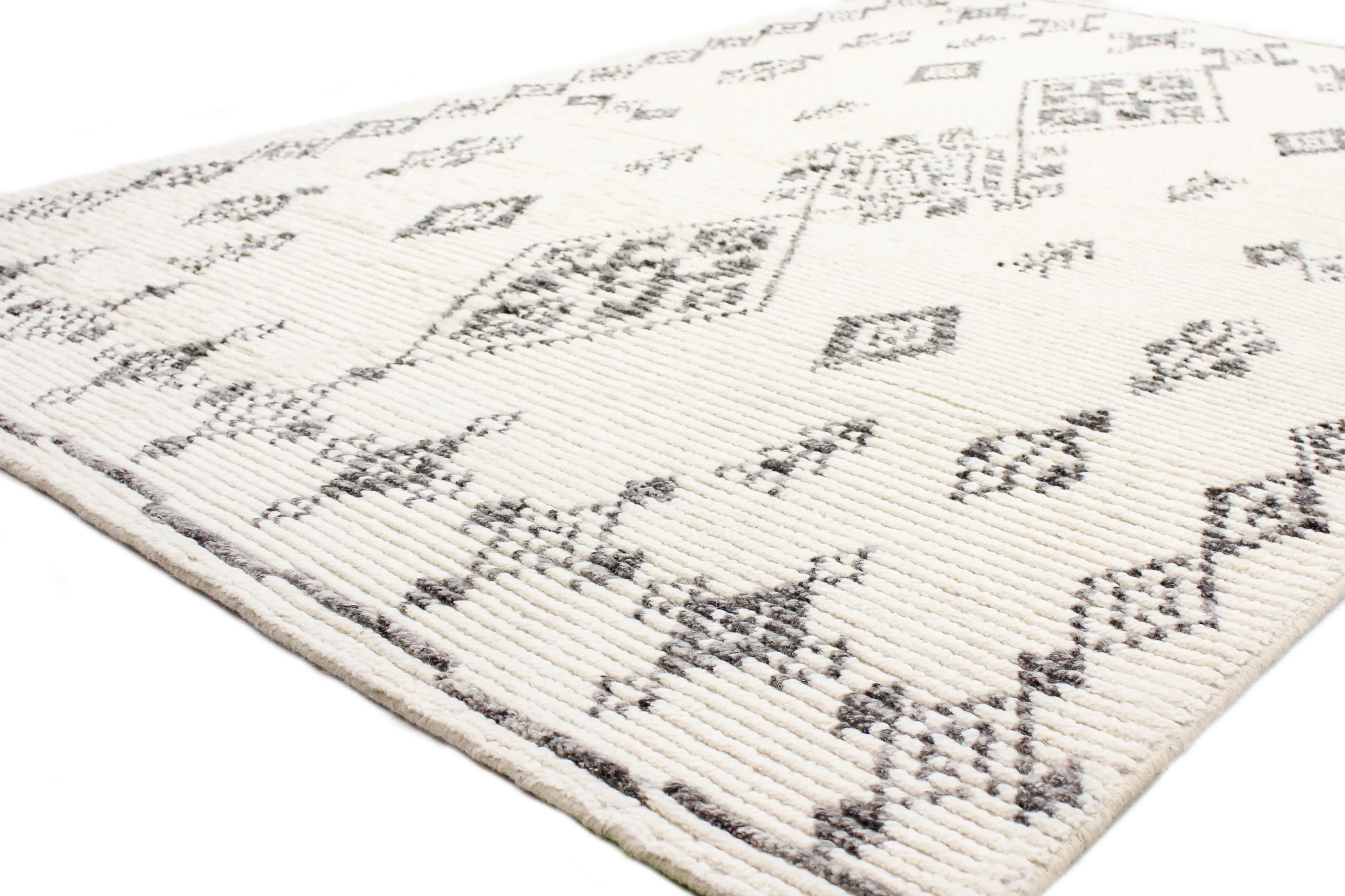M133-IV-2.6X8-BN24 Marrakesh July Wool Hand Knotted Ivory Runner Rug-1