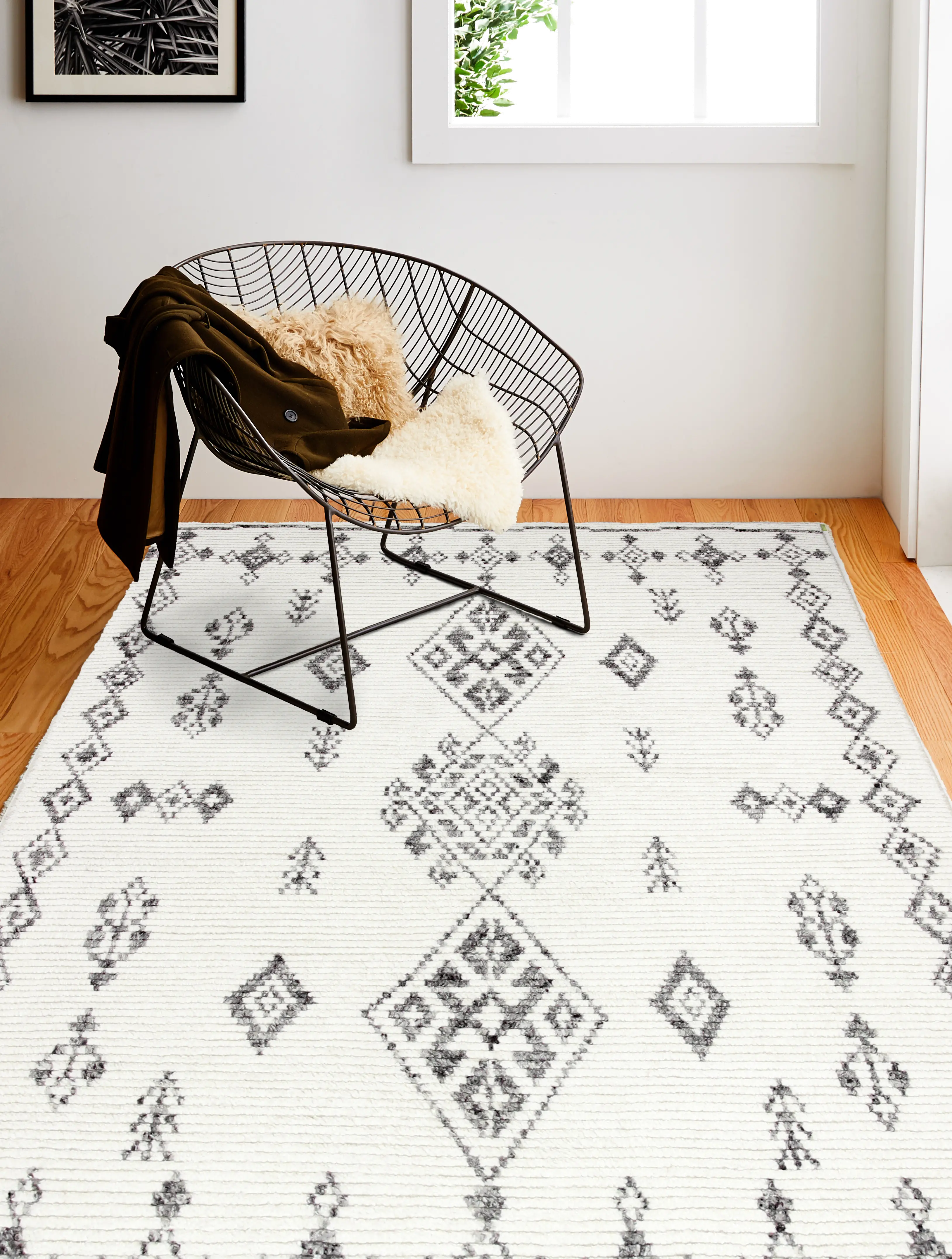 M133-IV-5X7.6-BN24 Marrakesh 5 x 8 July Ivory Wool Area Rug-3