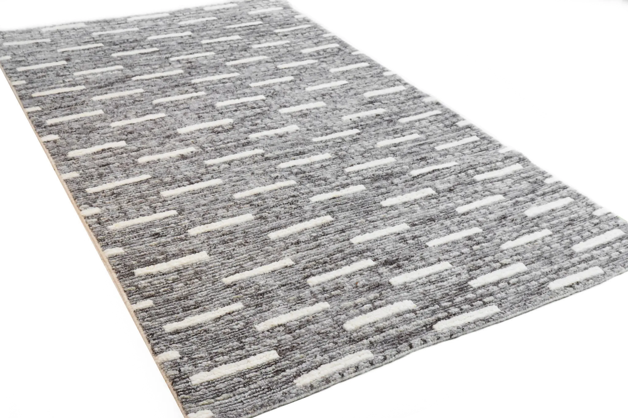 M133-GY-76X96-BN25 Jedediah 8 x 10 Wool Hand Knotted Gray Area Rug-3