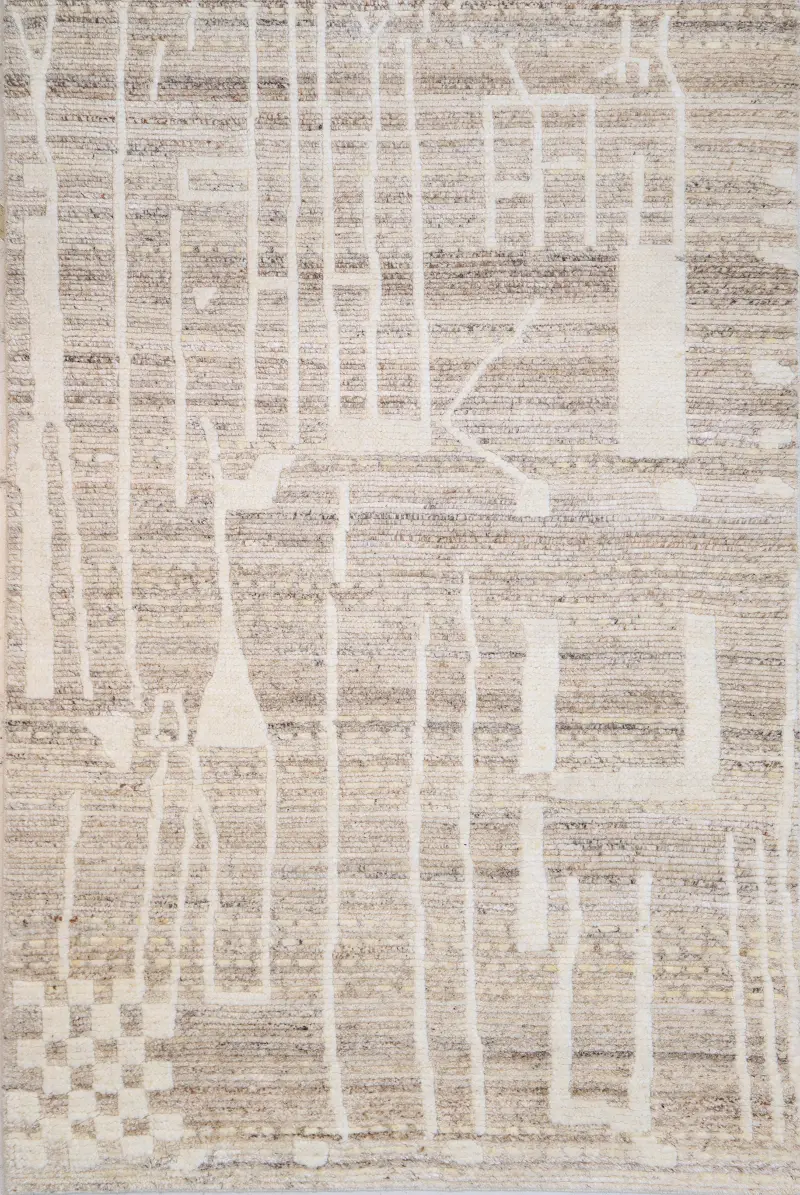 Marrakesh 5 x 8 Jasiah Cream Wool Area Rug
