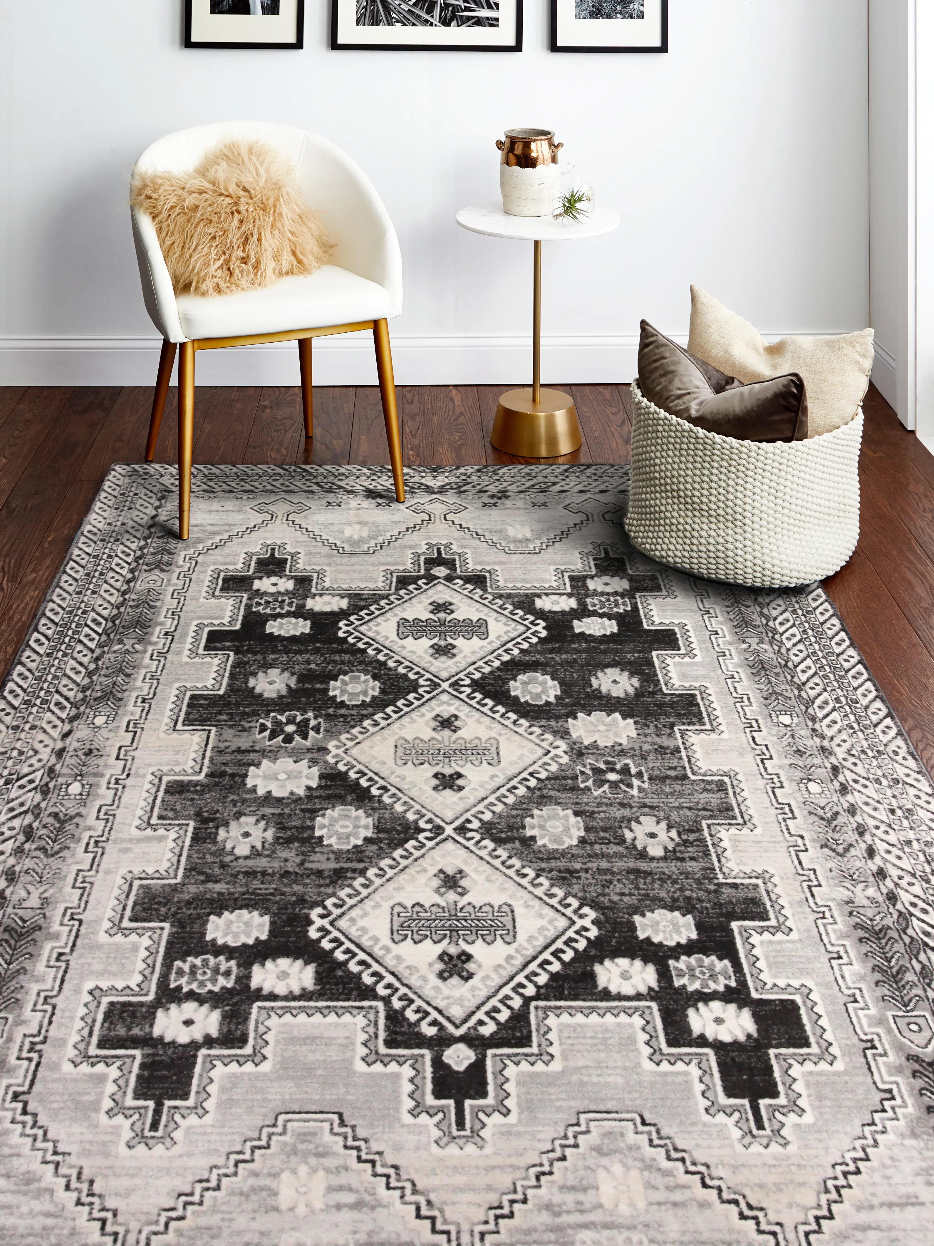 S231-CHAR-4X6-SE1001 Sierra 4 x 6 Luna Charcoal Area Rug-2