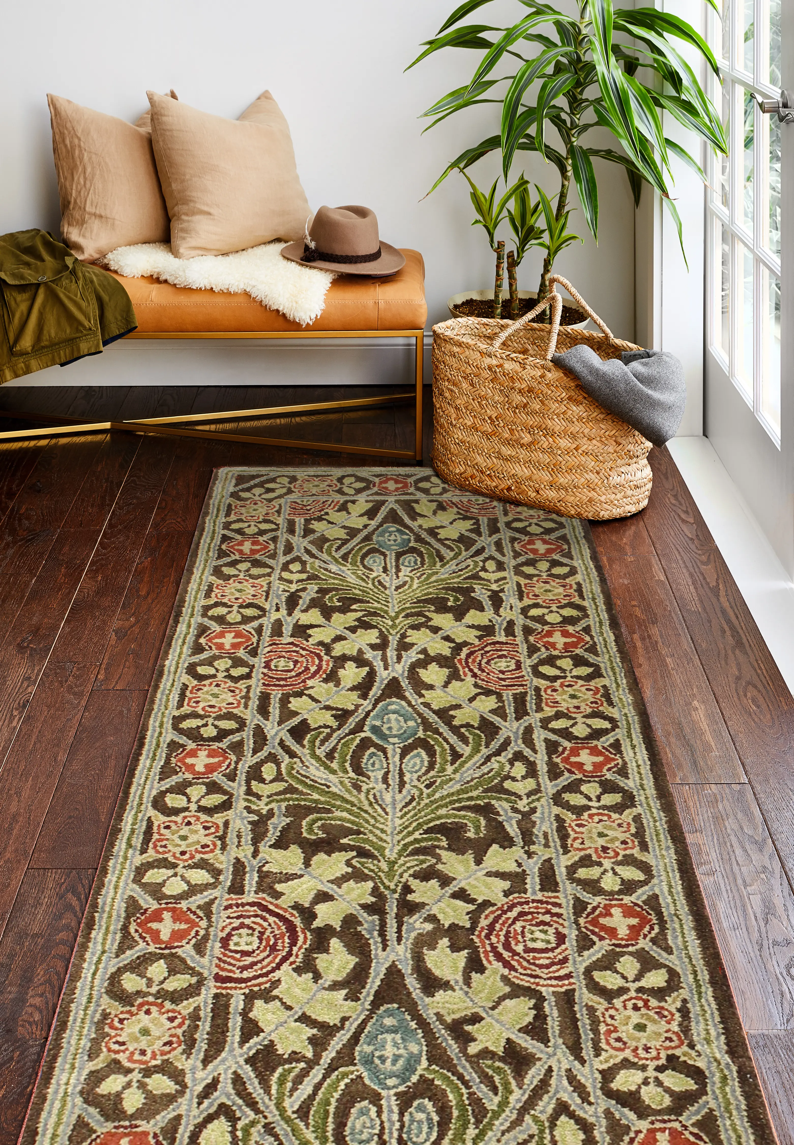 R128-CHOC-2.6X8-HG102 Wilshire Hastings Chocolate Wool Runner Rug-2